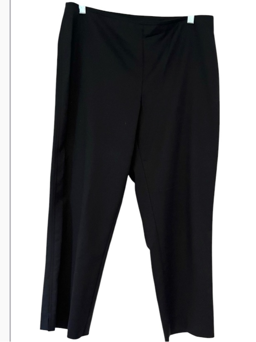 St John Black Cropped Pants Side Zipper Cotton Spandex Vented